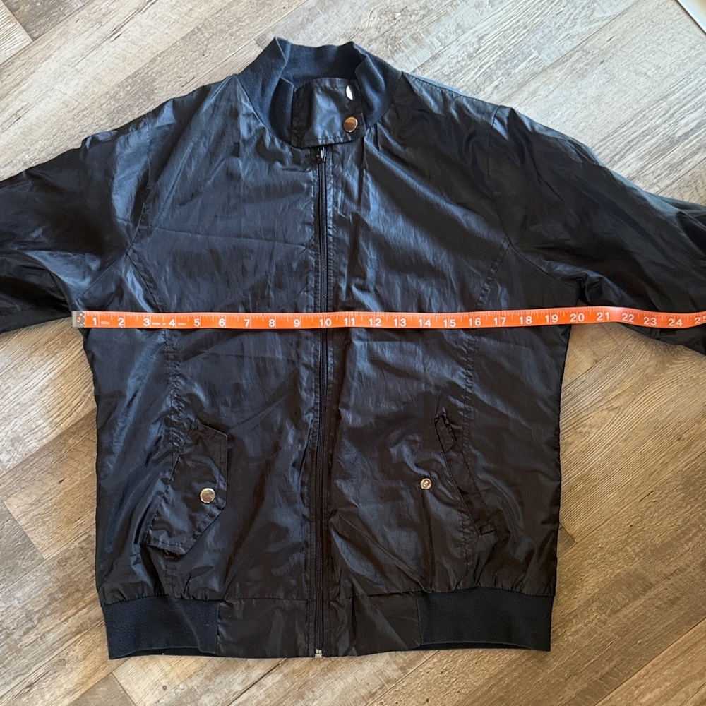 Men's Black Lightweight Zipper Bomber Jacket size 4 - Picture 8 of 9